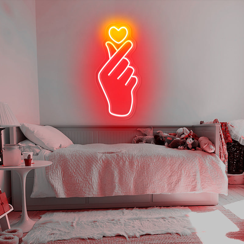 Korean Finger Heart Neon Light