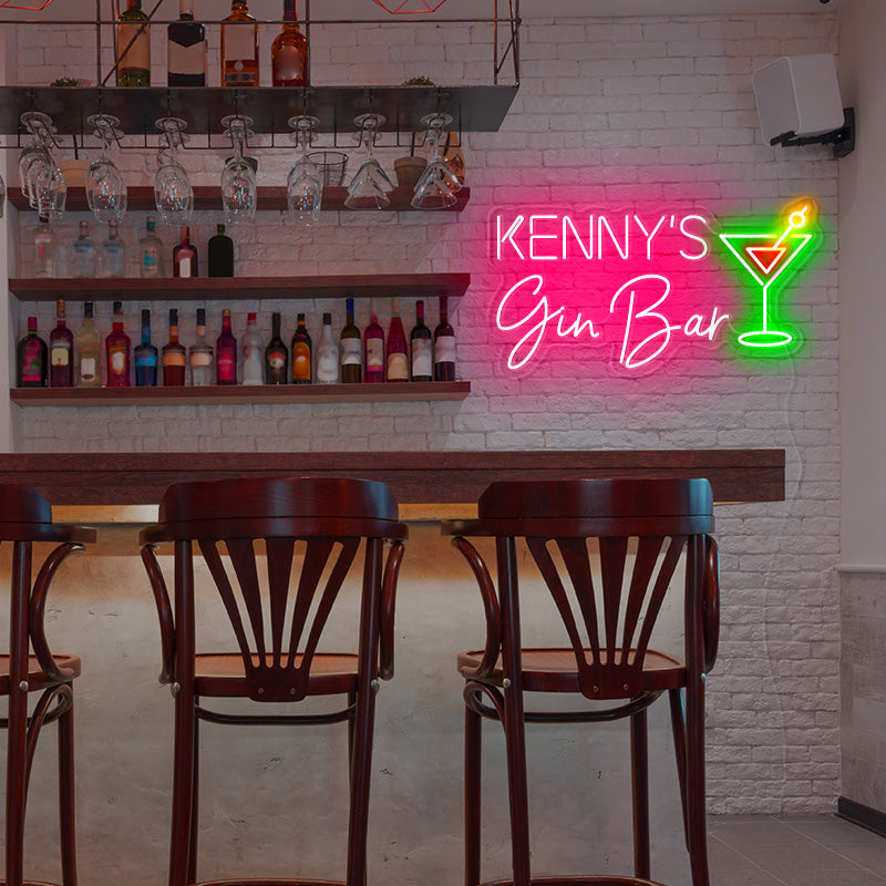 Customisable Gin Bar Neon
