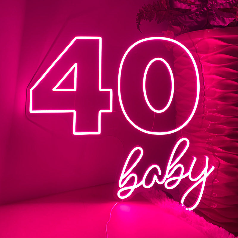 40 baby Birthday Party Neon Sign