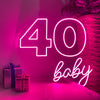 40 baby Birthday Party Neon Sign