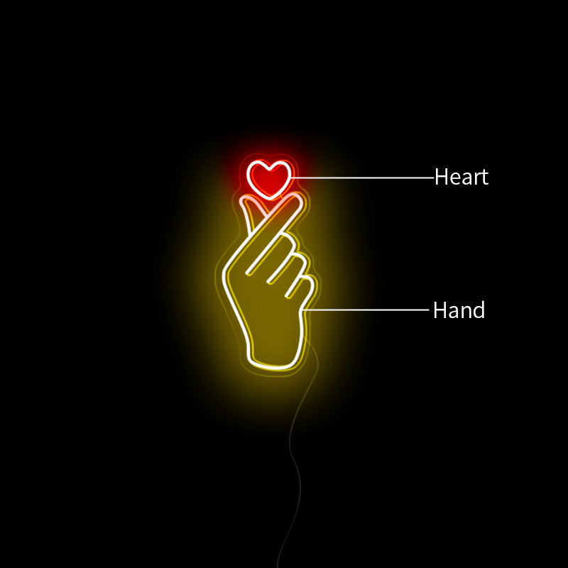 Korean Finger Heart Neon Light