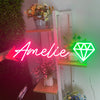 Customisable name neon with diamond
