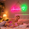 Customisable name neon with diamond