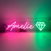 Customisable name neon with diamond