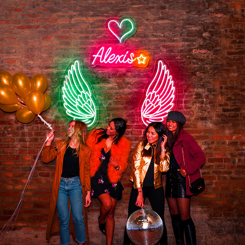 Customisable Angel Wings Neon Light