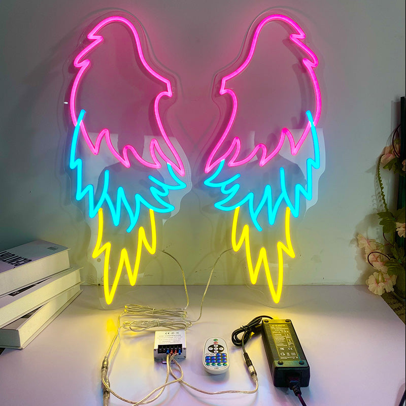 Colourful Angel Wings Neon