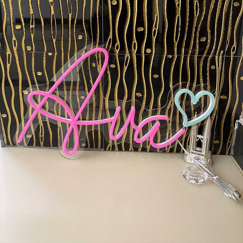 LED Name with Cute Heart neon sign