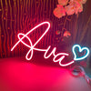 LED Name with Cute Heart neon sign