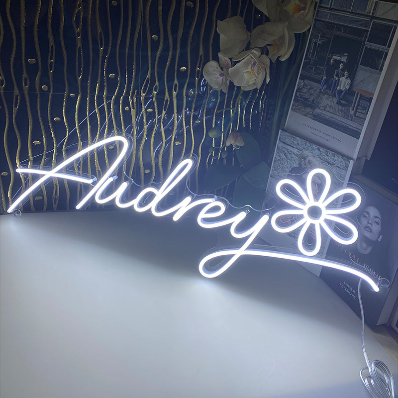 Custom Name With Flower Neon Sign