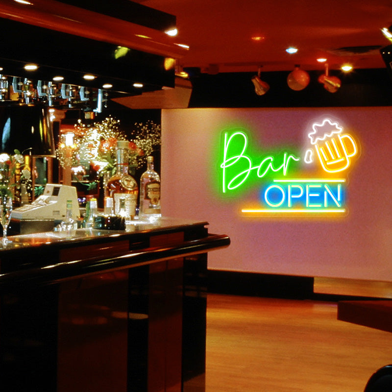 Bar Open Neon Sign | LED Lights for Cafes & Bars