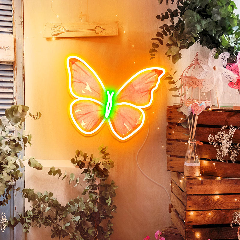 Beauty Butterfly Neon Wall Art