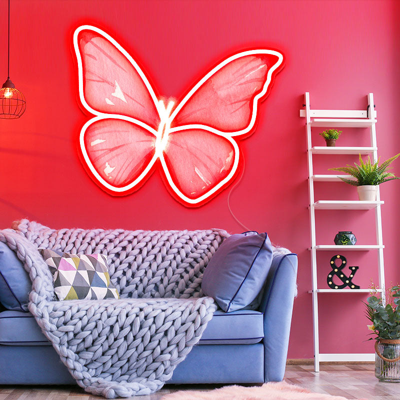 Beauty Butterfly Neon Wall Art