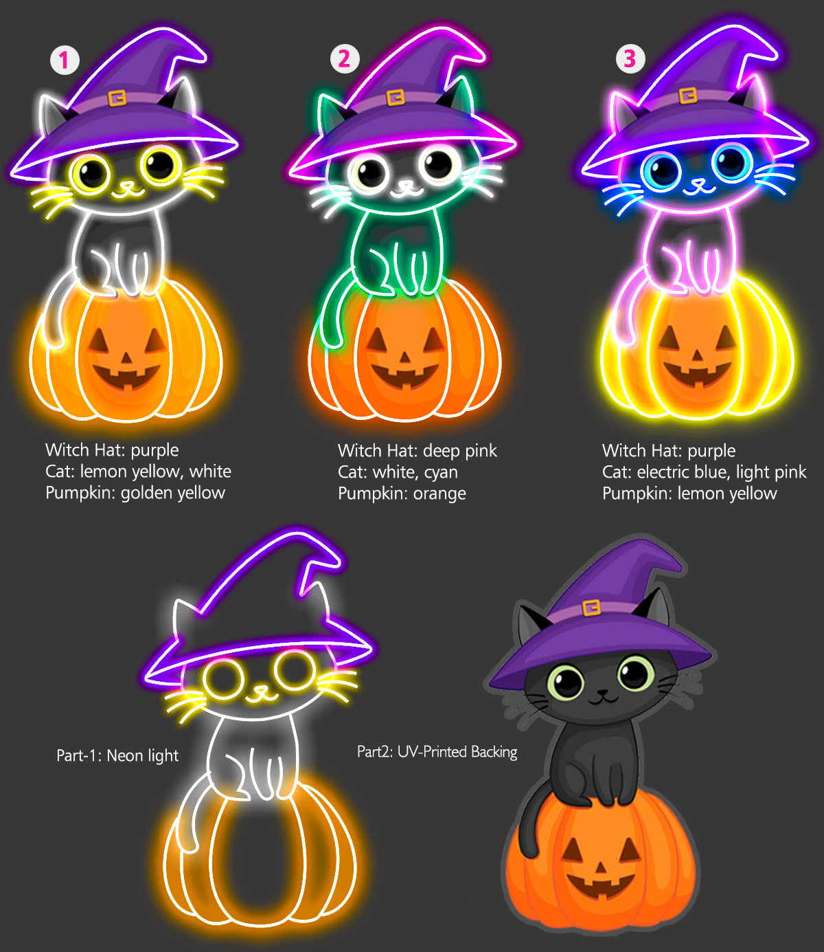 Black Cat Halloween Neon Sign
