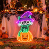 Black Cat Halloween Neon Sign