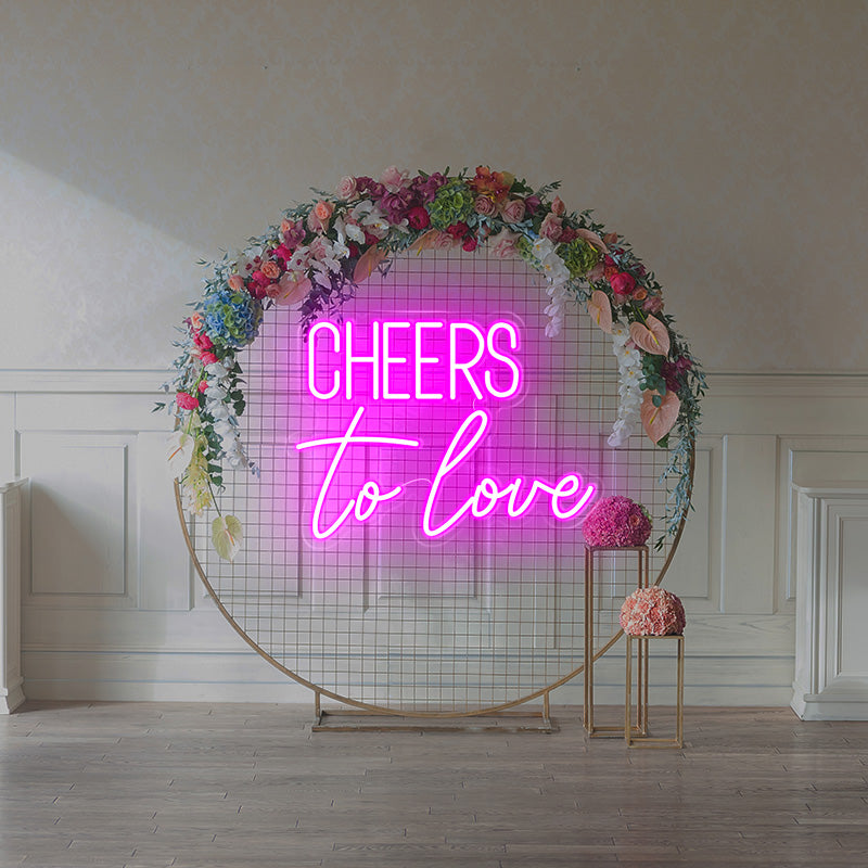 Cheers to love for wedding led signs