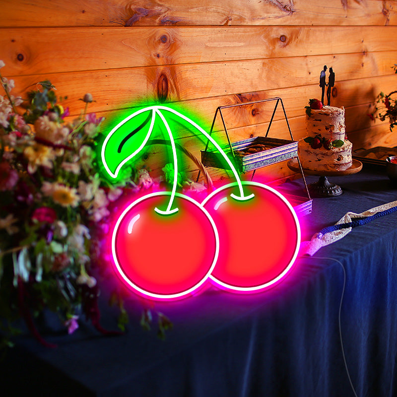 Deep pink cherry neon light AU
