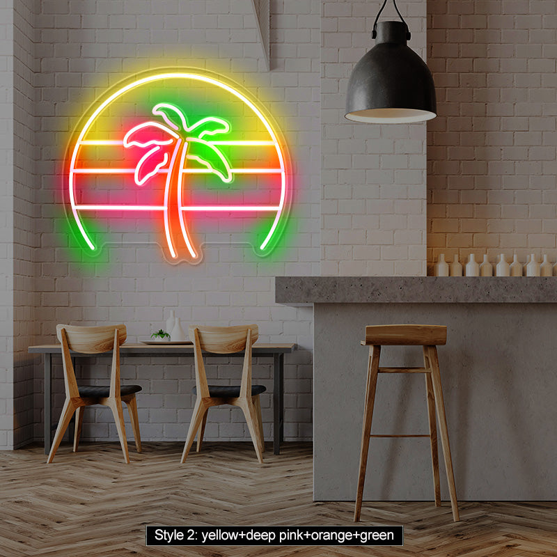 Tropical Palmtree in the Sunset LED neon sign