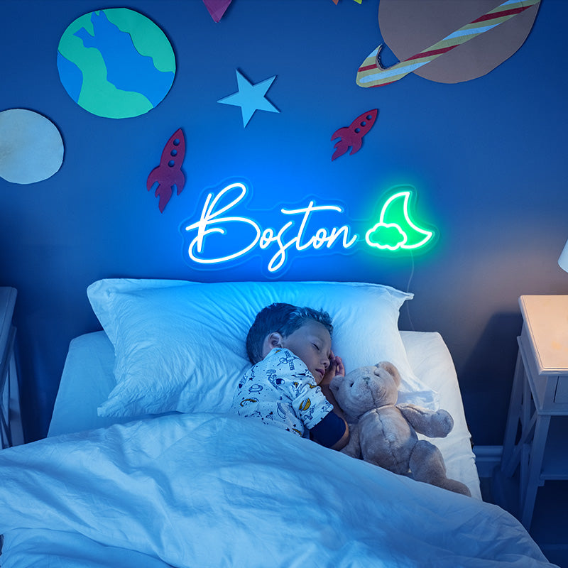 Custom name with night sky LED neon sign