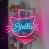 Custom Name in Cat Silhouette LED neon sign