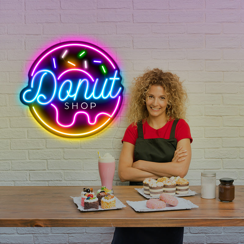 Donut Shop Neon Sign
