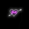 Customised Initials in Heart & Arrow LED neon sign