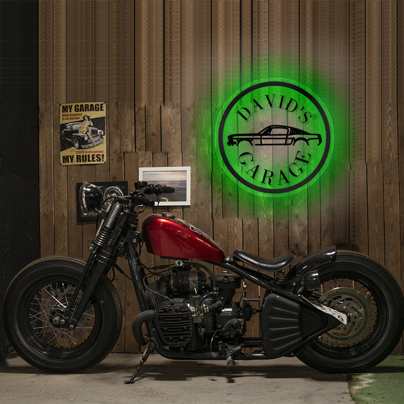 Customised name garage neon sign