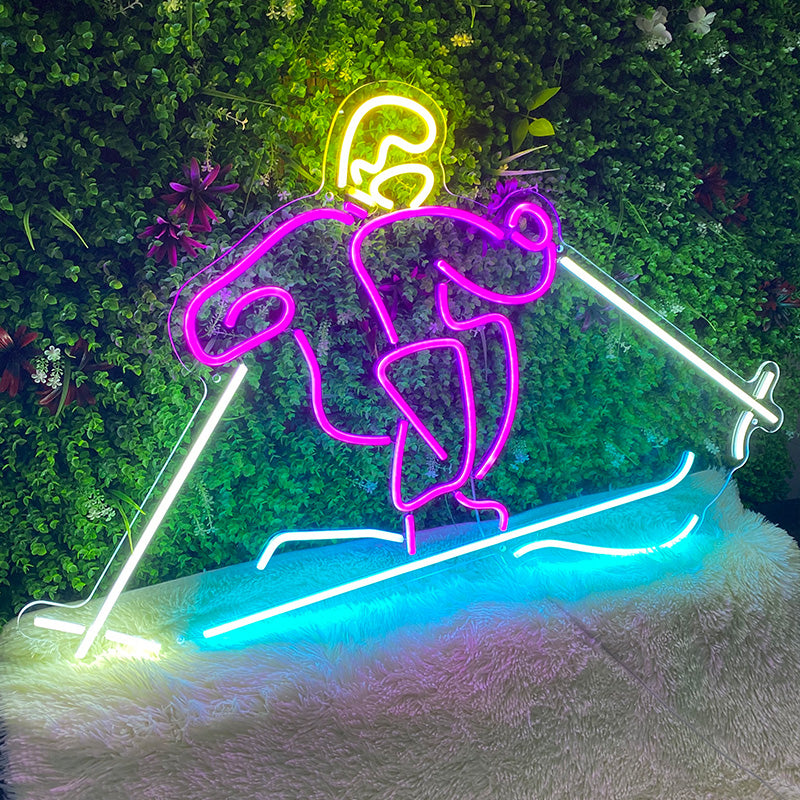 Downhill Skier Neon Sign