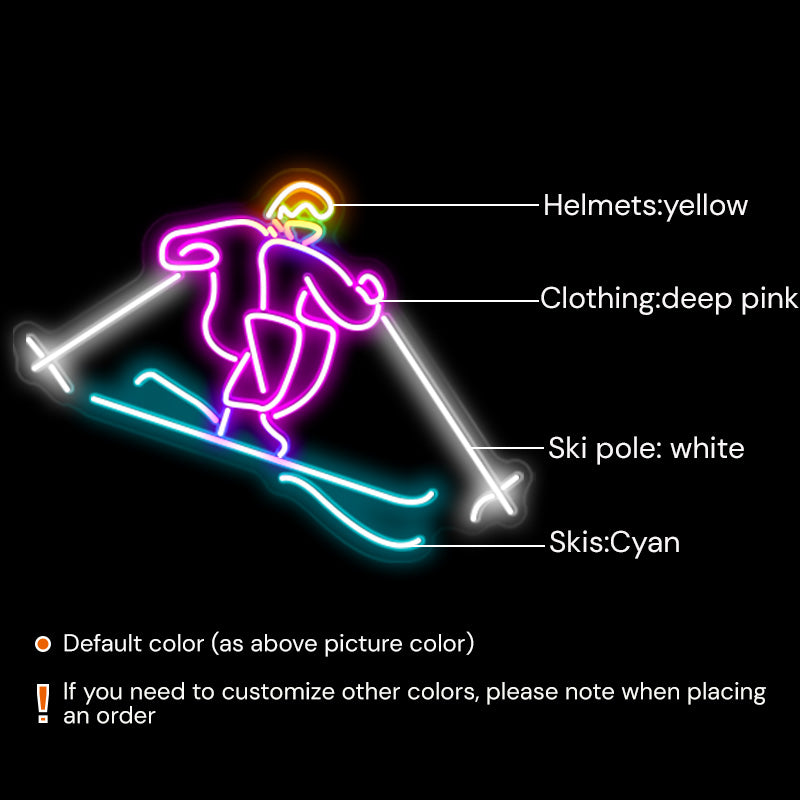 Downhill Skier Neon Sign