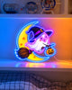 Cute Witch Ghost & Moon Halloween Neon Sign