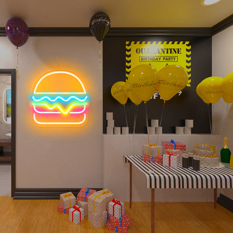 Customisable Hamburger LED Neon Sign