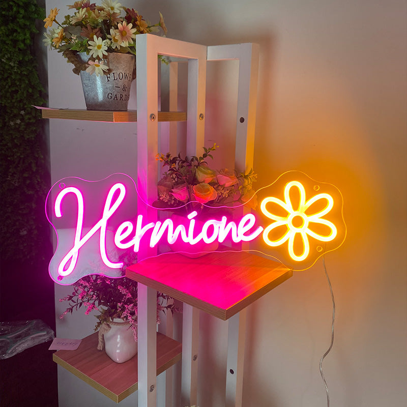 Custom Name With Flower Neon Sign
