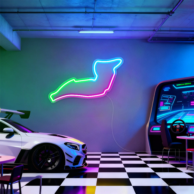 Italy Imola Neon Race Track Wall Art