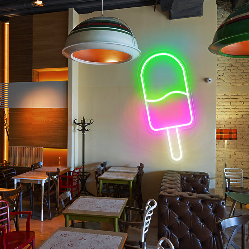 Ice cream Popsicle Stick LED neon wall art