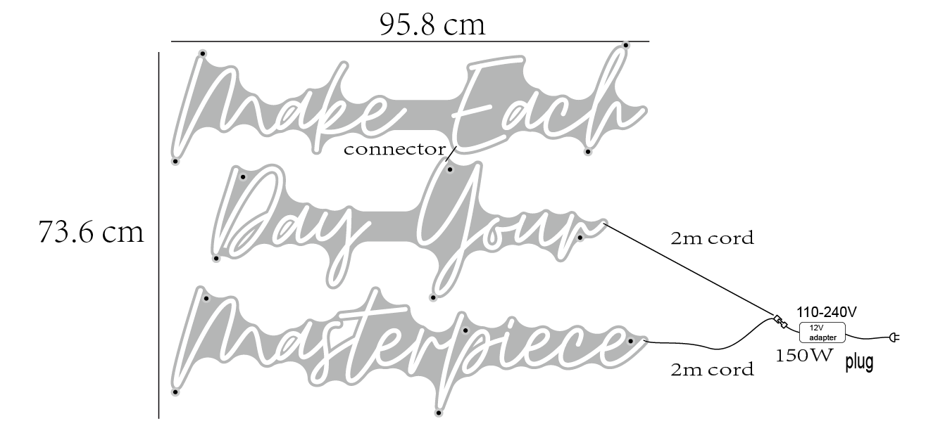 Make Each Day Your Masterpiece neon sign
