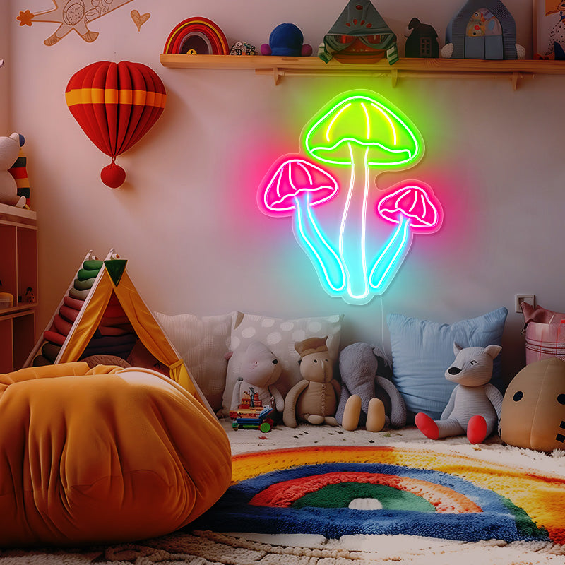 Mushroom neon wall art