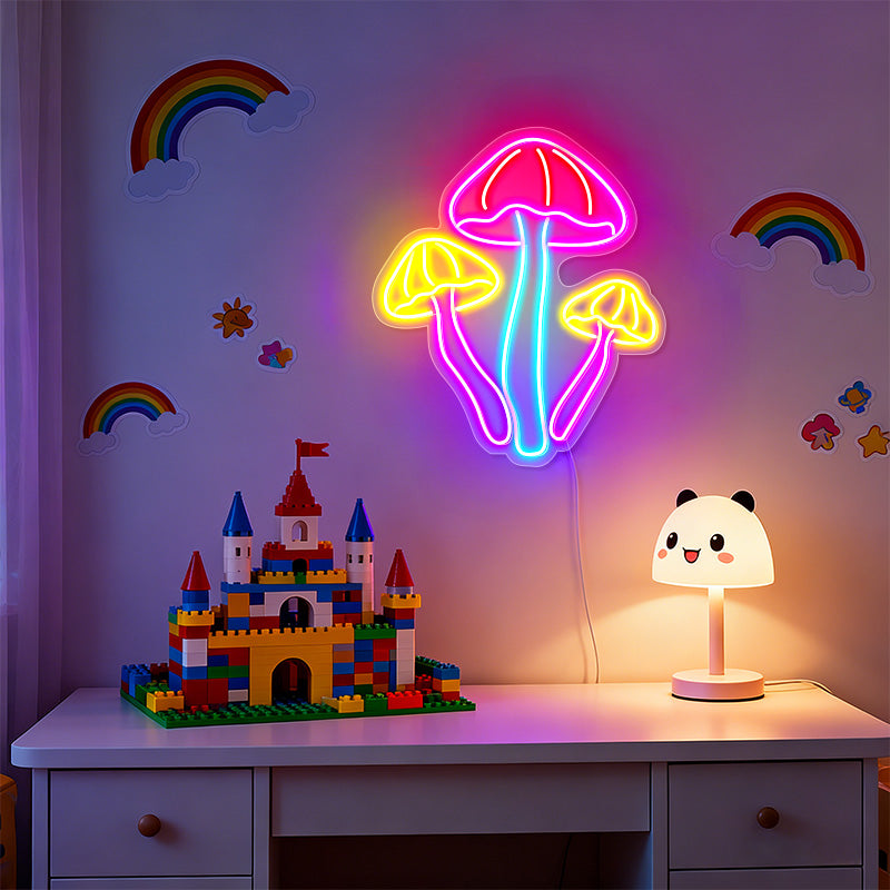 Mushroom neon wall art