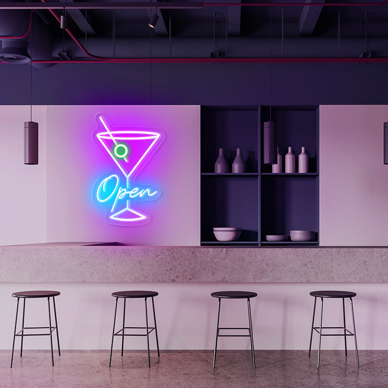 Cocktail Neon Bar Open Sign