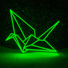 Paper cranes neon light