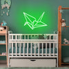 Paper cranes neon light