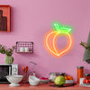 Peach with Green Leaves LED neon sign