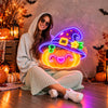 Cute Pumpkin & Witch Hat Neon Sign