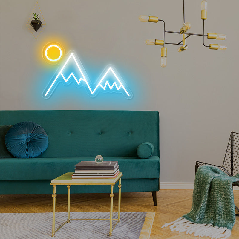 Sunrise Over Mountain Peaks Neon