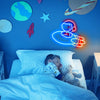 Astronaut Flying in Rocket LED neon light