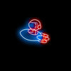 Astronaut Flying in Rocket LED neon light