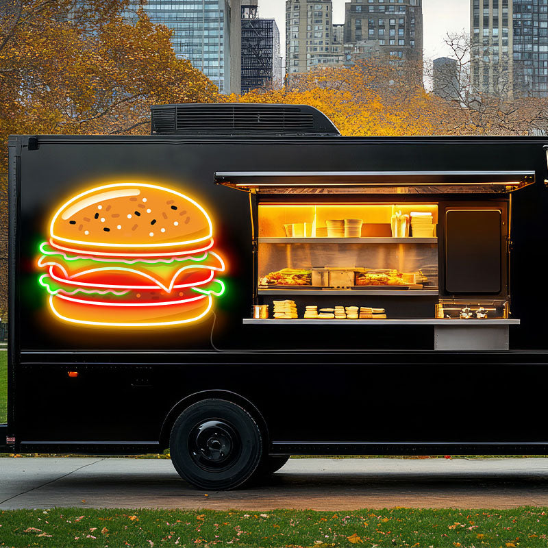 UV Printing Burger Model Neon Sign