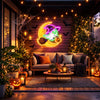 Cute Witch Ghost & Moon Halloween Neon Sign