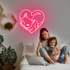 Edgy Cat in Heart LED neon art