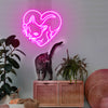 Edgy Cat in Heart LED neon art