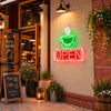 Coffee shop open sign