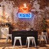 Coffee shop open sign